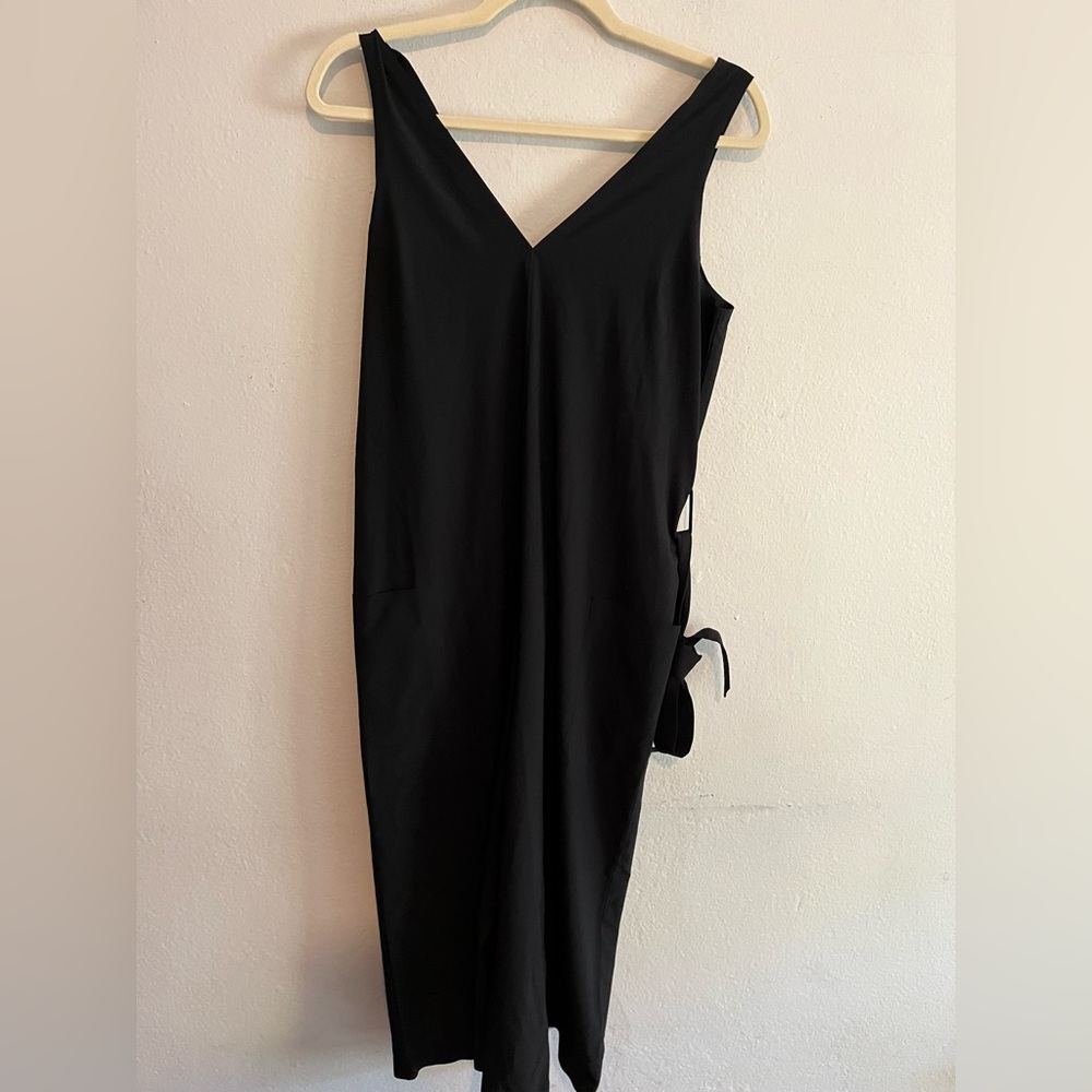 Athleta Womens Black Belted Sleeveless Wide Leg Sarasota Jumpsuit Sz XS - Picture 4 of 9